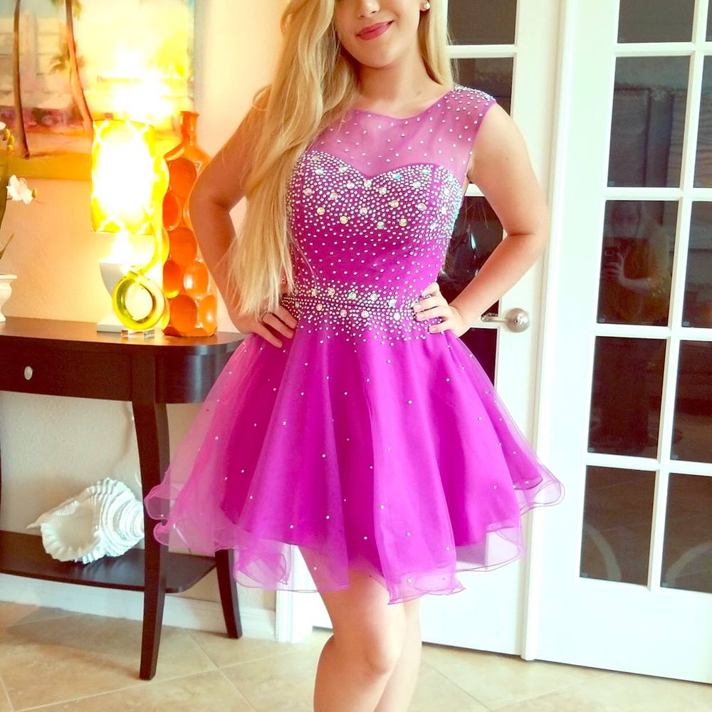 Purple Homecoming Dress - Picture 3 of 4